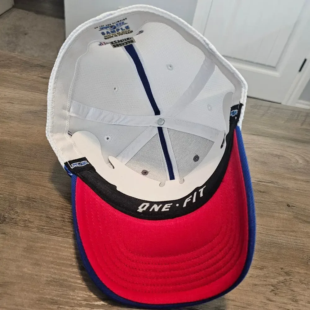 Vintage Kansas University Jayhawks Fitted Hat Cap 90s KU Blue Gray NCAA Retro